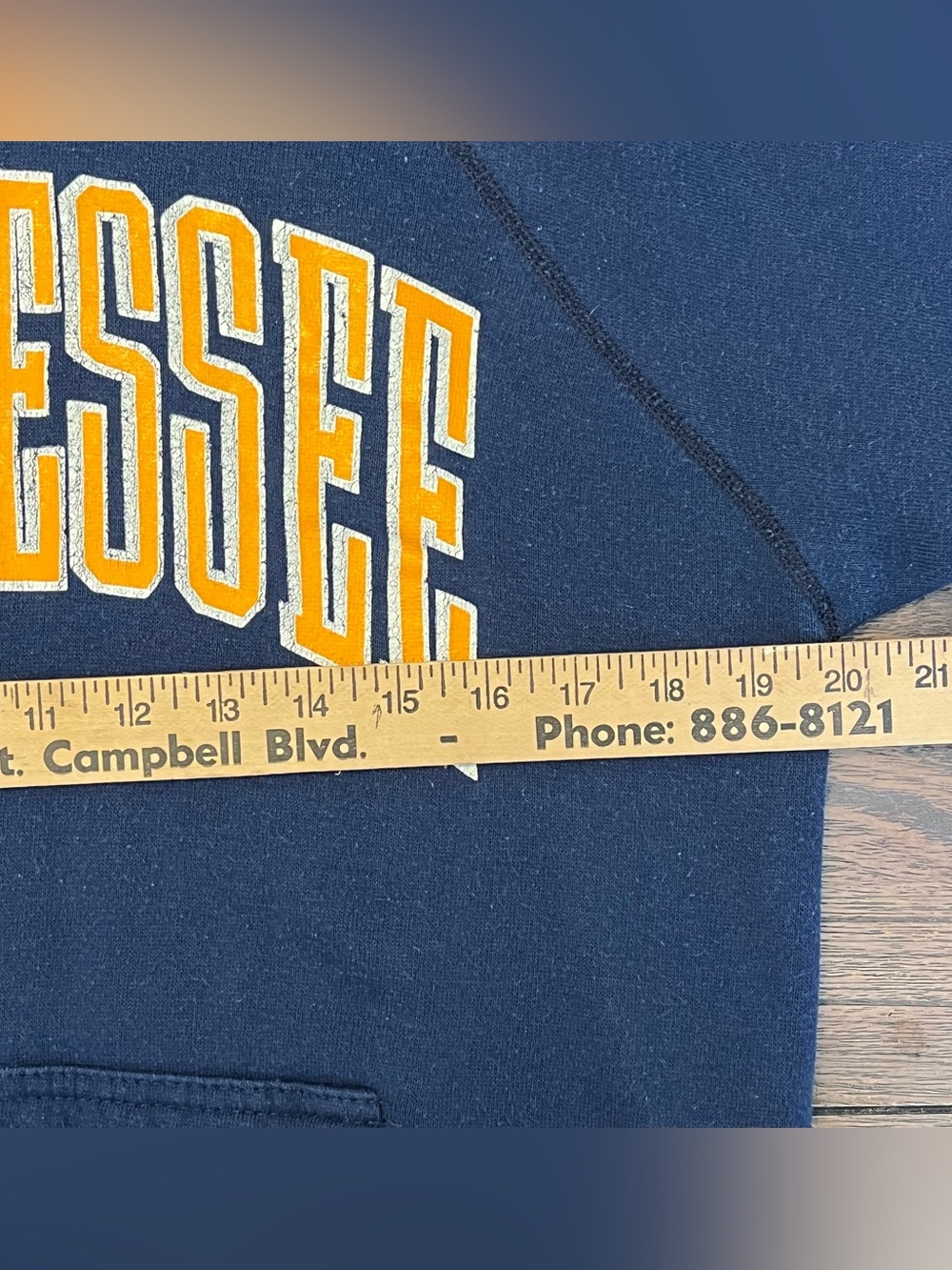Vintage Tennessee Tultex Spellout Navy Hoodie Collegiate Pullover Adult Medium - Picture 2 of 5